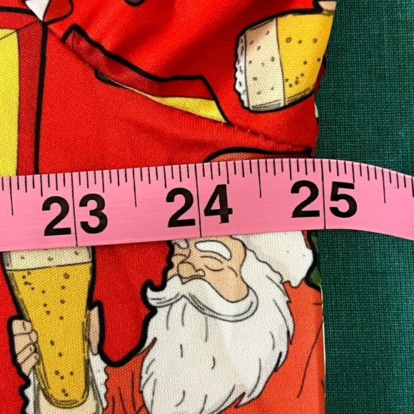 “UGLY” SANTA W/BEER POLO SHIRT. Santa Holding Glass Of Beer. Fun Shirt. USED 1X - Picture 6 of 7